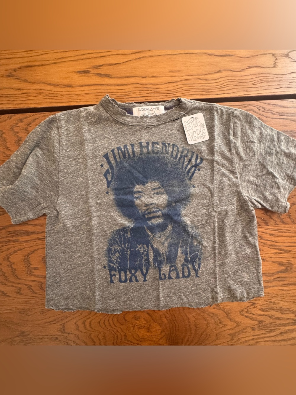 Daydreamer x Free People Jimi Hendrix Foxy Lady cropped graphic Tee HTF NWT XS